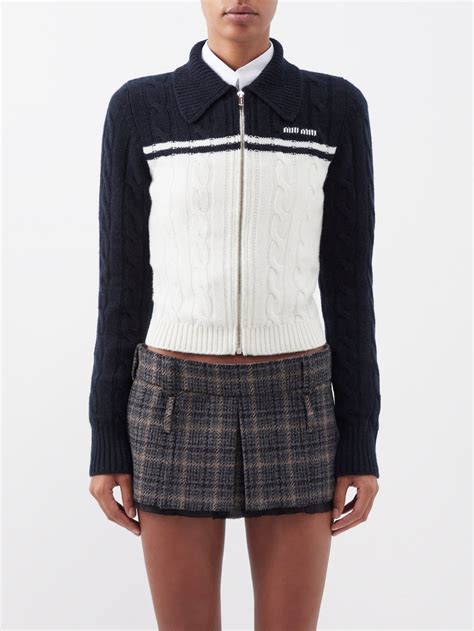 miu miu navy sweater|Navy Wool Sweater .